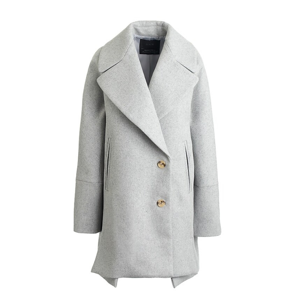 J crew women's wool Melton swing coat grey